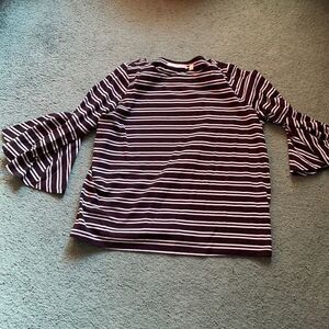 Black and white striped top with fancy sleeves